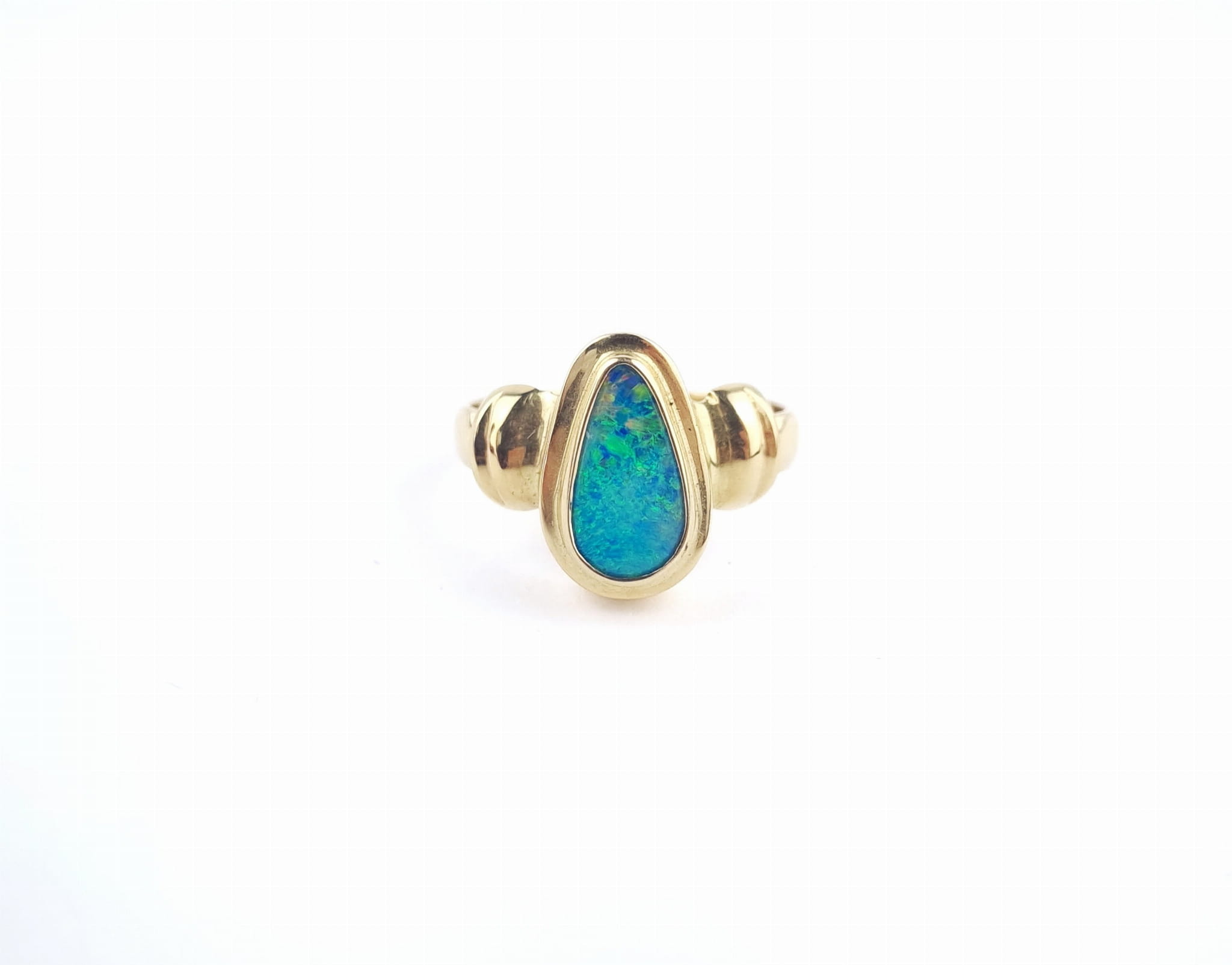 Pierścionek z opalem, złoto 585 żółte, opal