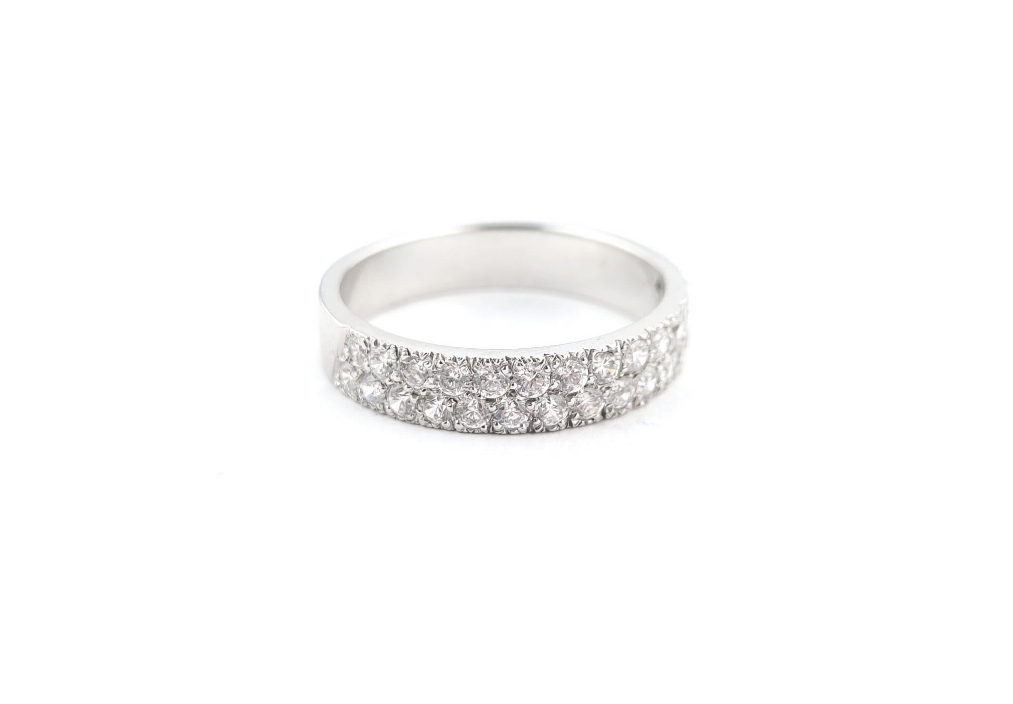 Pierścionek diamond, złoto 585 białe, cyrkonia