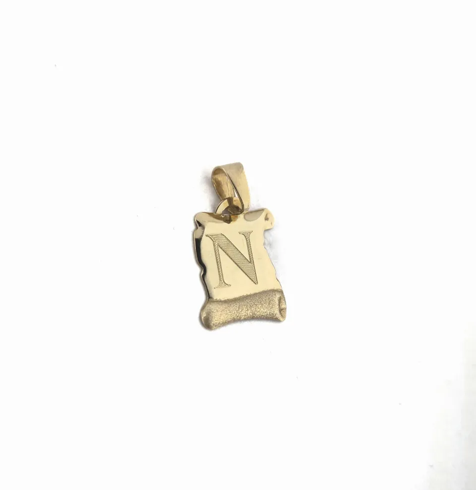 Zawieszka literka "N", złoto 585 żółte