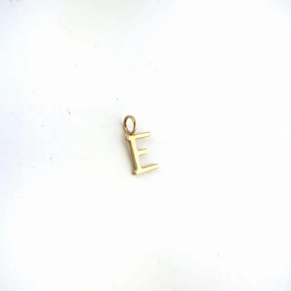 Zawieszka literka "E", złoto 585 żółte