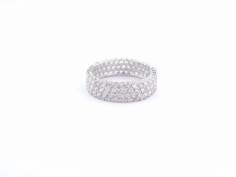 Pierścionek diamond, złoto 585 białe, cyrkonia