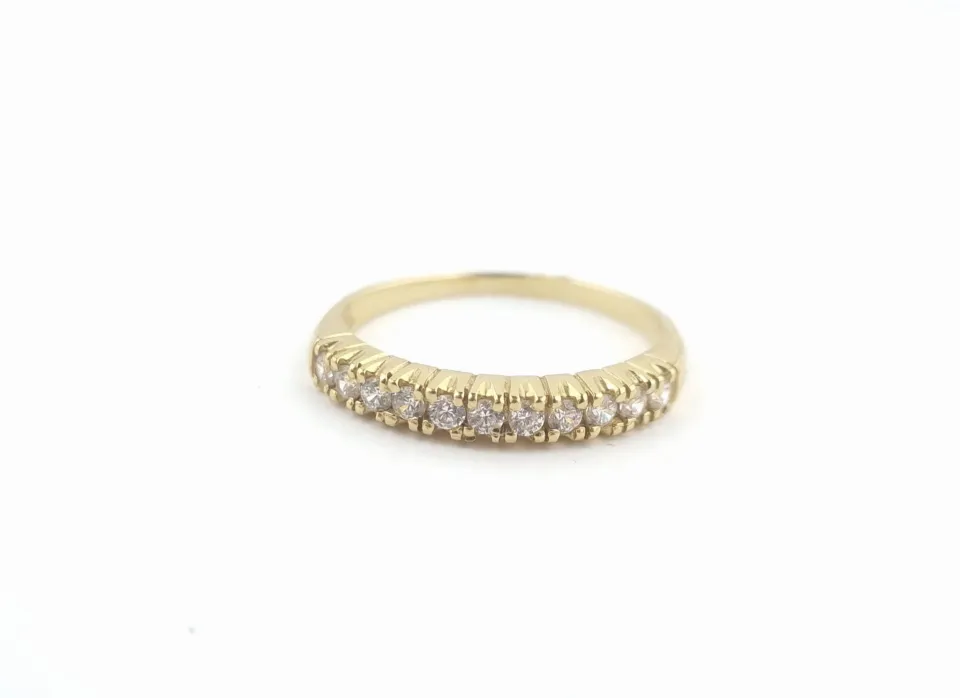 Pierścionek diamond, złoto 585 żółte, cyrkonia